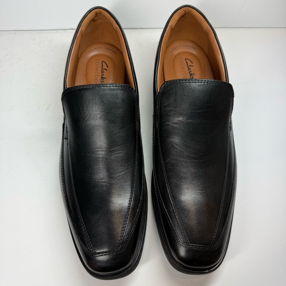 Clark’s Collection Tilden Free Black Leather Men's Loafers Size 11‎ Wide
